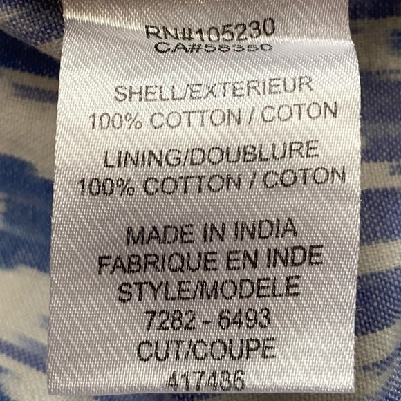 Joie Ikat Print Cotton Merci Shorts Blue White 10 - Picture 6 of 6